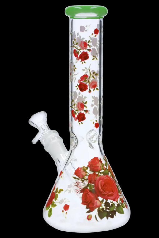 Shop 10" Flower Decal Beaker Bong in australian