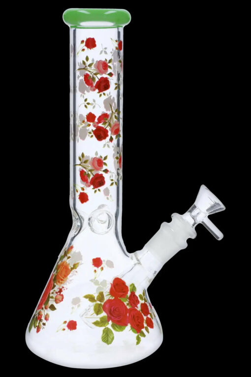 Shop 10" Flower Decal Beaker Bong in australian