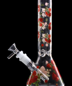 Shop 10" Flower Decal Beaker Bong in australian