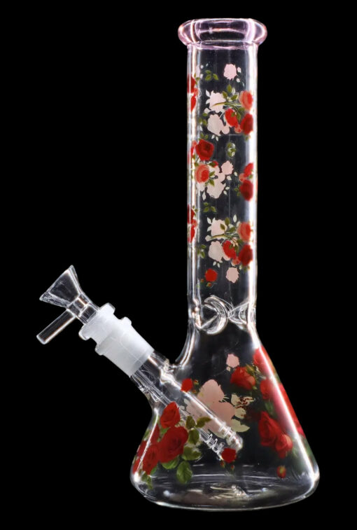Shop 10" Flower Decal Beaker Bong in australian
