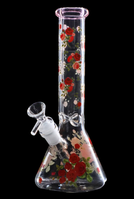 Shop 10" Flower Decal Beaker Bong in australian