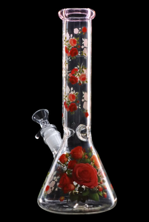 Shop 10" Flower Decal Beaker Bong in australian