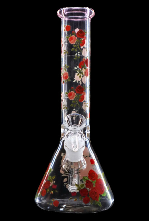 Shop 10" Flower Decal Beaker Bong in australian