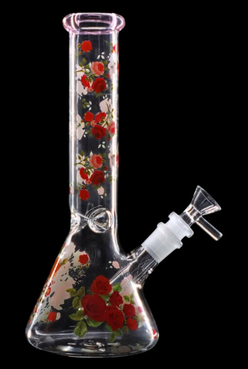 Shop 10" Flower Decal Beaker Bong in australian