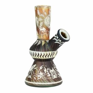 Shop Sacred Arthropod Black Etched Glass Water Pipe - 5.75" / 14mm F in australian