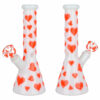 Shop Valentines Day Heart Glow In The Dark Beaker Water Pipe - 10