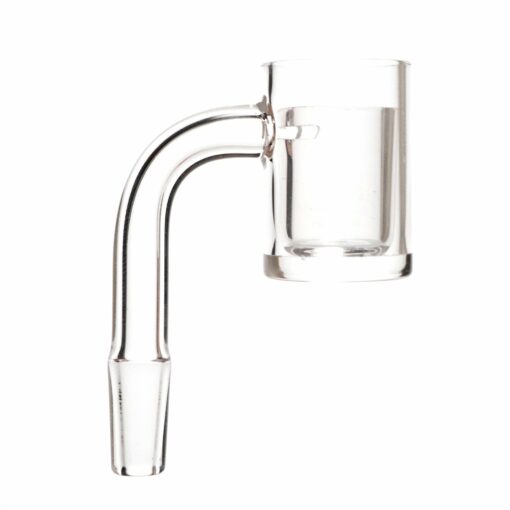 Shop Shooters - 25mm Flat Top Quartz Banger & Slitted Insert - 10mm Male 90º in australian