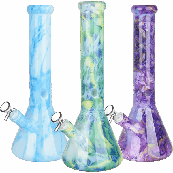 Shop Marbled Glass Beaker Water Pipe | 14mm F in australian