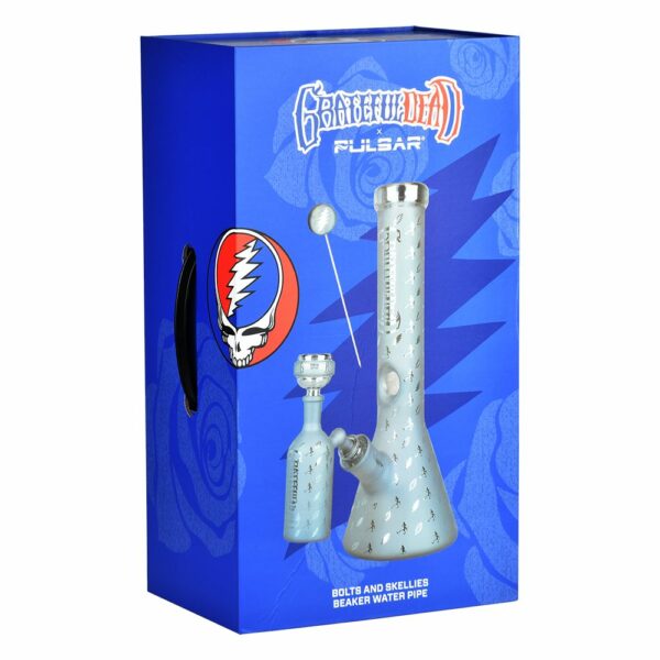 Shop Grateful Dead Bolts And Skellies Glass Beaker Water Pipe Set | 13.75" | 14mm F in australian