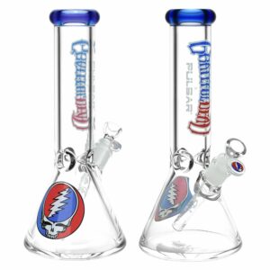 Shop Grateful Dead Steal Your Face Beaker Glass Water Pipe - 11.75" / 14mm F in australian