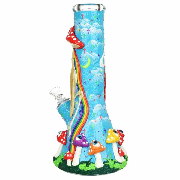 Shop Sneaky Skeleton And Watchful Fungi Glow In Dark Beaker Water Pipe-12.5" / 14mm F in australian