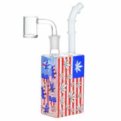 Shop Patriotic Leaf Juice Box Glass Dab Rig - 7.5" / 14mm F in australian