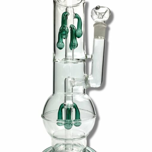 Shop Billy Mate Dual Chamber Tear Drop Perc Bong 46cm Green in australian