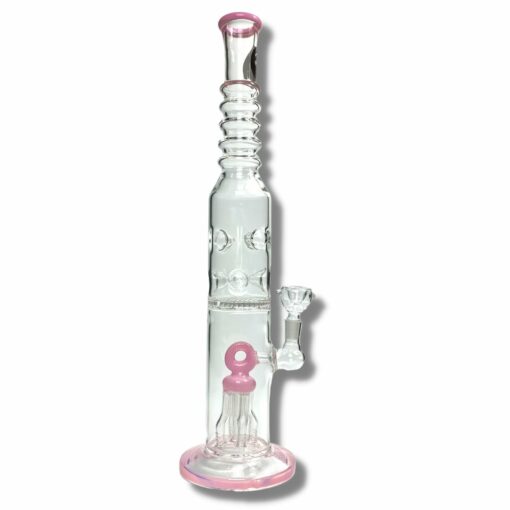 Shop Billy Mate Dual Jelly and Honeycomb Disc Perc Bong 43cm Pink in australian