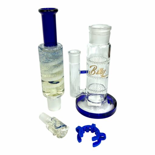Shop Billy Mate Triple Honeycomb Perc Glycerine Cooled Bong 39cm Blue in australian
