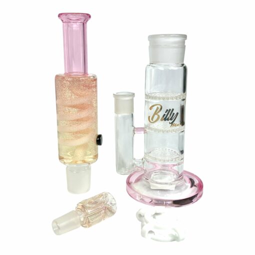 Shop Billy Mate Triple Honeycomb Perc Glycerine Cooled Bong 39cm Pink in australian