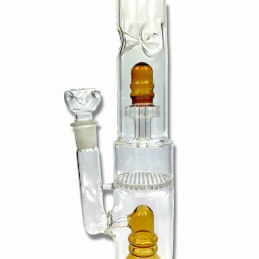 Shop Billy Mate Triple Perc Straight Shooter Bong 45cm Amber in australian
