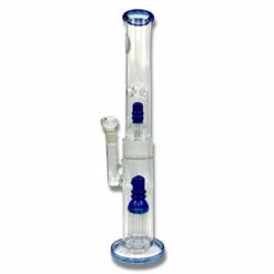 Shop Billy Mate Triple Perc Straight Shooter Bong 45cm Blue in australian