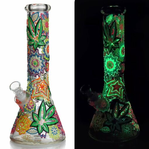 Shop Glow in the Dark Leaf Bong in australian