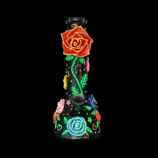Shop Glow in the Dark Rose Bong in australian