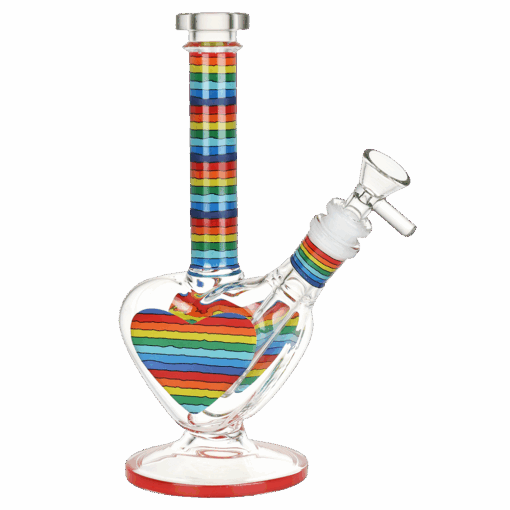 Shop Rainbow Striped Heart Bong in australian