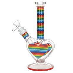Shop Rainbow Striped Heart Bong in australian