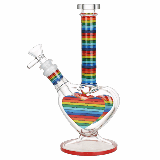 Shop Rainbow Striped Heart Bong in australian