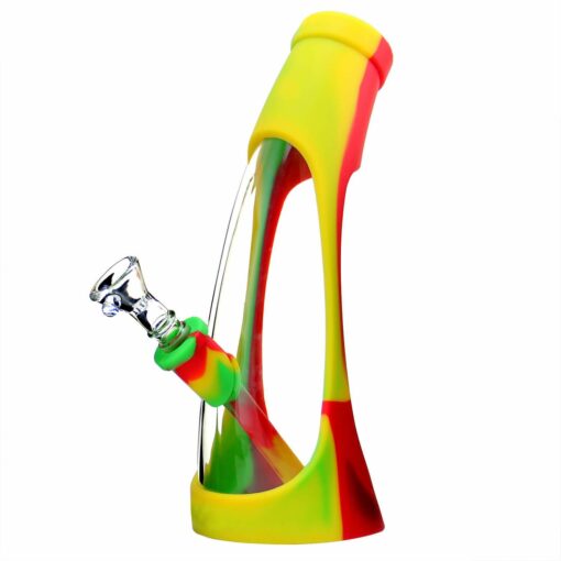 Shop PILOT DIARY 8.6" Silicone-Glass Horn Bong w/ Colorful Sleeve & Glass Bowl in australian