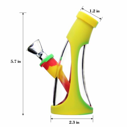 Shop PILOT DIARY Silicone Glass Mini Horn Bong w/ Ice Catcher - 14mm Female Joint in australian