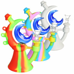 Shop Crescent Moon Silicone & Glass Water Pipe in australian