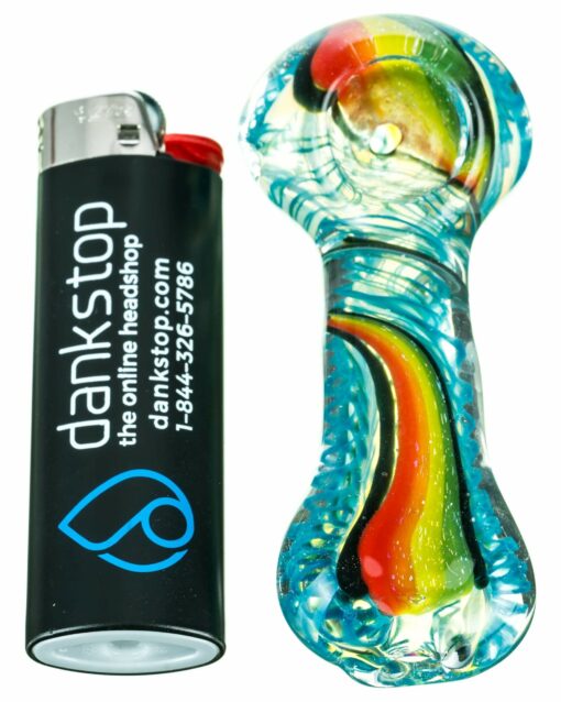 Shop Flat Mouth Rasta Swirl Spoon Pipe in australian