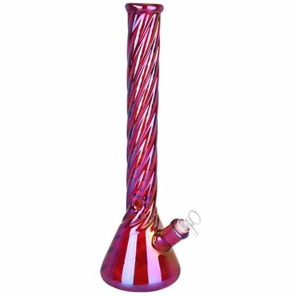 Shop Red Spiral Neck Glass Beaker Water Pipe | 14mm F in australian