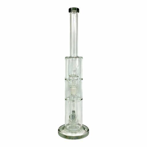 Shop Double Funnel UFO Perc Recycler Bong 39cm Ash Green in australian