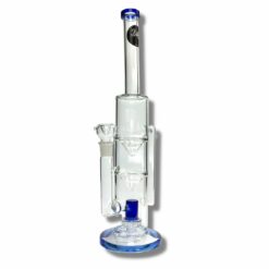 Shop Double Funnel UFO Perc Recycler Bong 39cm Blue in australian