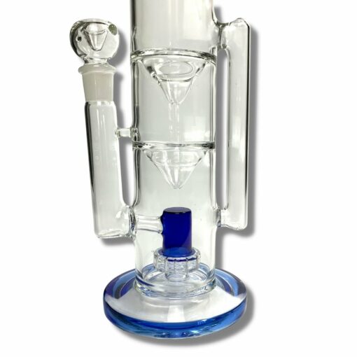 Shop Double Funnel UFO Perc Recycler Bong 39cm Blue in australian