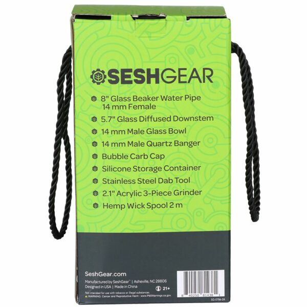 Shop SeshGear Glass Beaker Water Pipe Smokers' Kit | 8" | 14mm F in australian