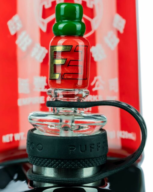 Shop Empire Glassworks Sriracha Themed Carb Cap for Puffco Peak in australian