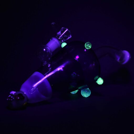 Shop Ghoulish Glow in the Dark Lazy Glass Water Pipe in australian