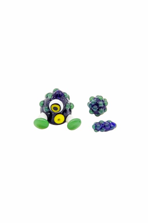 Shop Grey Glass Art Lil' Blue Monster Terp Slurper Set in australian