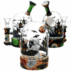 Shop Haunted House Bell Jar Silicone & Glass Water Pipe | 4.5" | 14mm F | Designs Vary in australian
