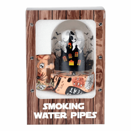 Shop Haunted House Bell Jar Silicone & Glass Water Pipe | 4.5" | 14mm F | Designs Vary in australian
