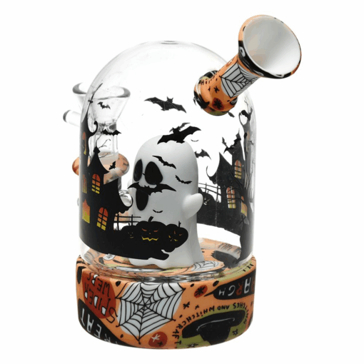 Shop Haunted House Bell Jar Silicone & Glass Water Pipe | 4.5" | 14mm F | Designs Vary in australian