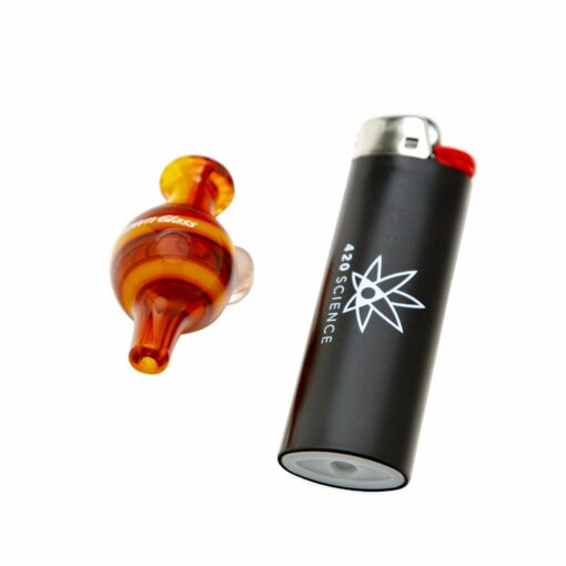 Shop Home Blown Glass Bubble Carb Cap - Fire Swirl in australian