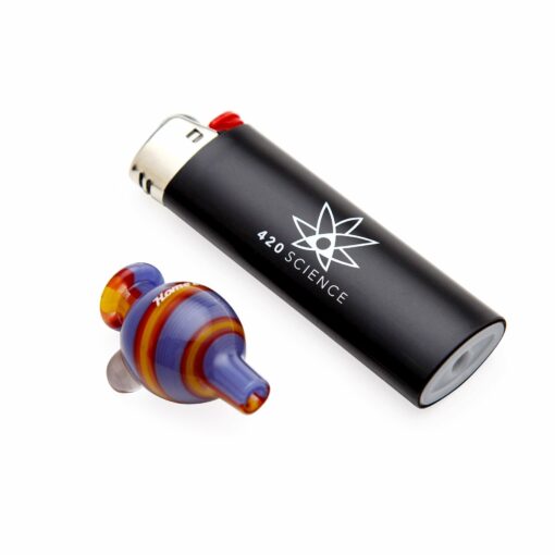Shop Home Blown Glass Bubble Carb Cap - Rainbow Swirl in australian