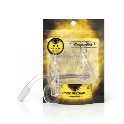 Shop Honey Recycler 45° Quartz Banger - Yellow Line in australian