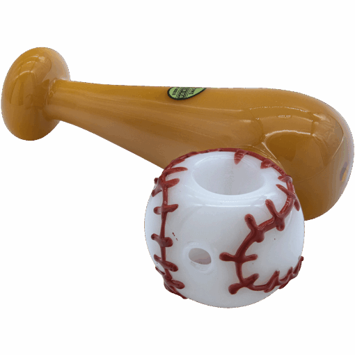 Shop LA Pipes The "420 Stretch" Bat & Baseball Glass Pipe in australian