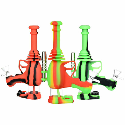 Shop Laser Gun Silicone Durable Water Pipe Dual Use for Herbs & Concentrates in australian