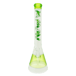 Shop 18" Jungle Leaf Ooze & White Beaker Bong in australian