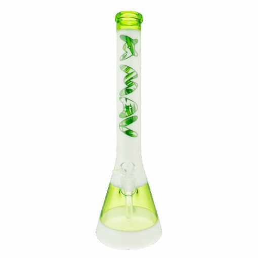 Shop 18" Jungle Leaf Ooze & White Beaker Bong in australian