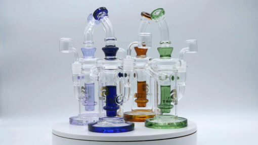 Shop Tsunami 10″ Showerhead Recycler Glass Dab Rig Water Pipe in australian